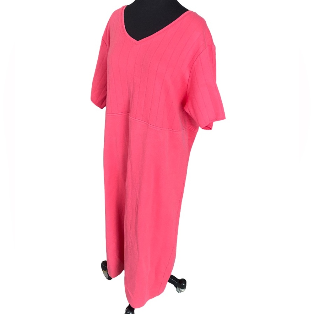 Vintage Eileen Fisher Woman cotton coral plus size short sleeve dress 2X - Picture 3 of 7